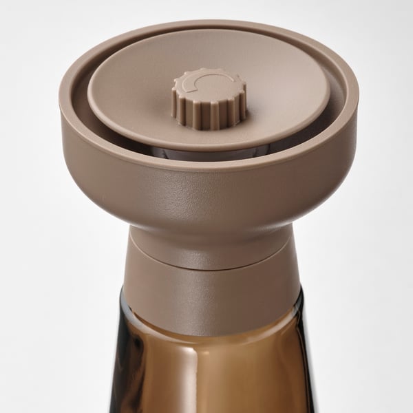 HALVTOM - HALVTOM Spice mill, glass/brown, 19 cm