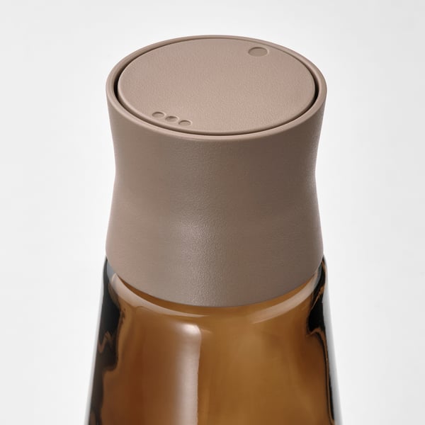 HALVTOM salt and pepper shakers, glass/brown, 12 cm, 2 pack