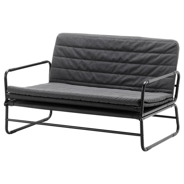 HAMMARN sofa-bed, Knisa dark grey/black, 128x78x85 cm