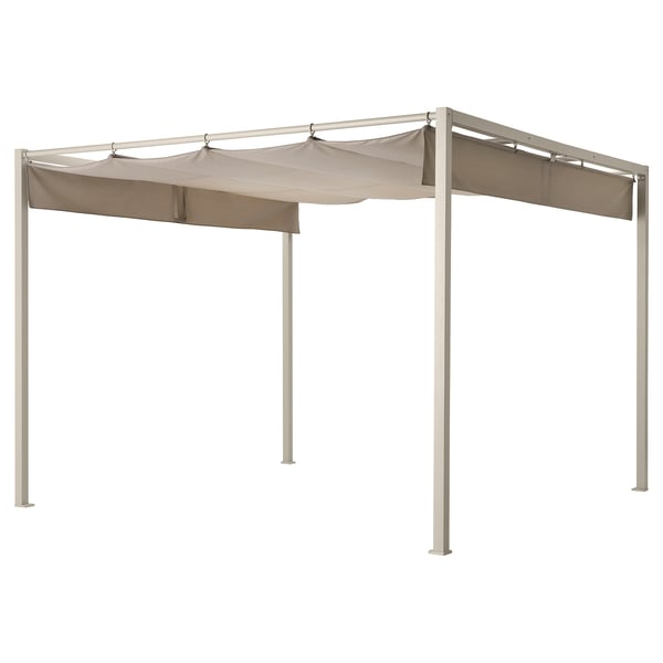 HAMMARÖN - HAMMARÖN Canopy for pergola, dark grey-beige, 300x300 cm