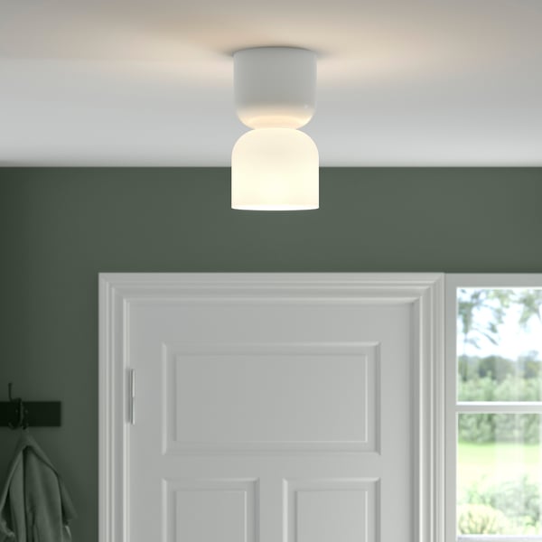 HAMNFYR - HAMNFYR Ceiling lamp, white, 14 cm