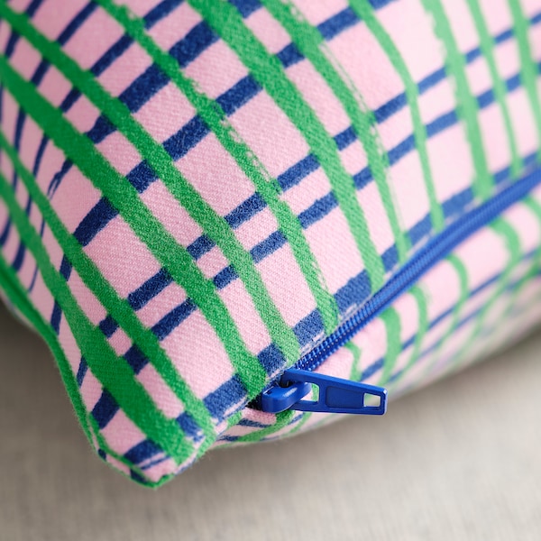 HAMNKRASSING - Cushion cover, pink/blue green, 50x50 cm