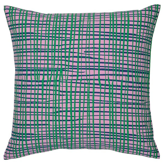 HAMNKRASSING - Cushion cover, pink/blue green, 50x50 cm