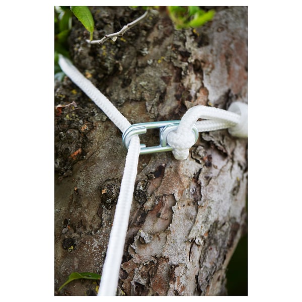 HAMNÖN hammock, anthracite/white, 150x265 cm