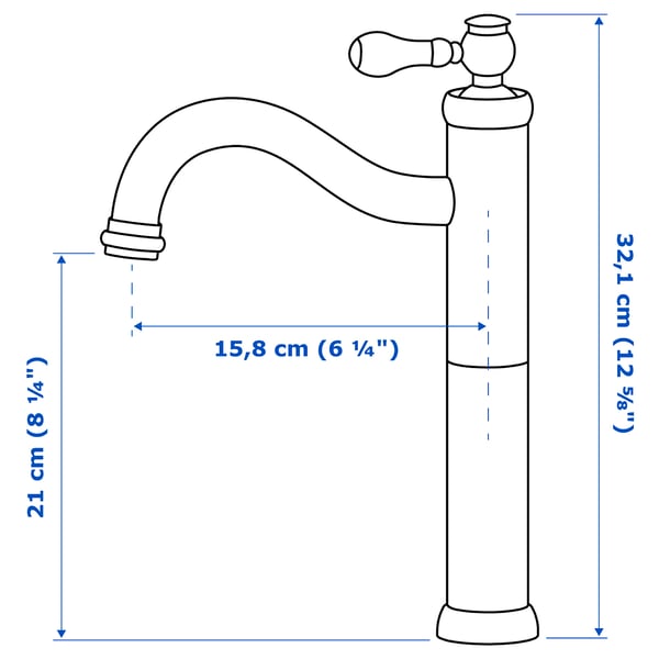 HAMNSKÄR wash-basin mixer tap, tall, chrome-plated