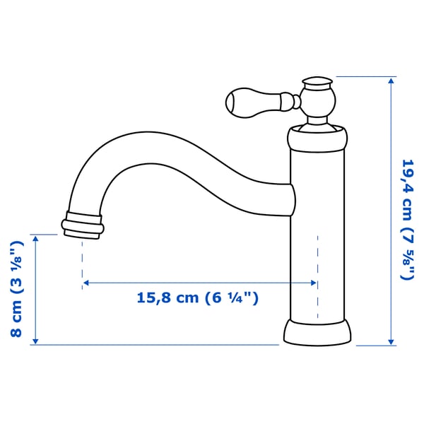 HAMNSKÄR wash-basin mixer tap, brass-colour