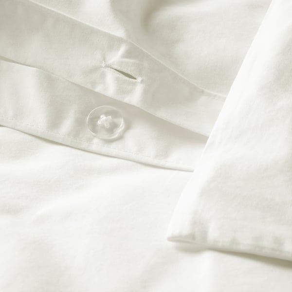HAMPFLOCKEL - HAMPFLOCKEL Duvet cover and 2 pillowcases, white, 240x220/50x80 cm