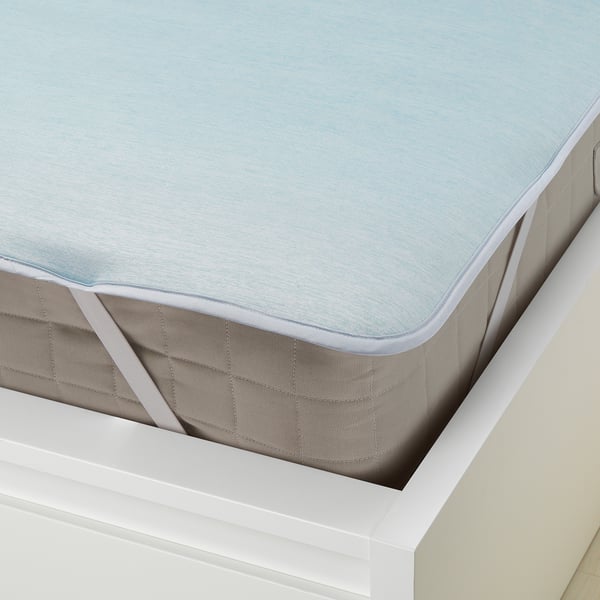 HÅRGINST mattress protector, light blue, 160x200 cm