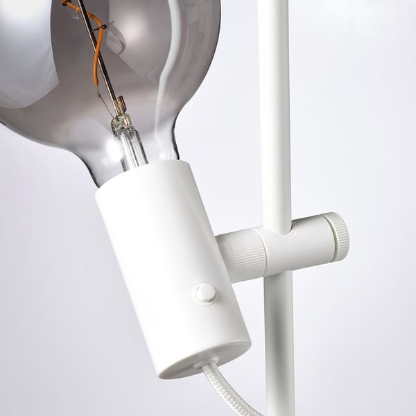 HÅRSLINGA floor lamp, white, 42x21 cm