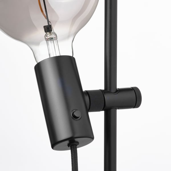 HÅRSLINGA floor lamp, black, 42x21 cm