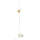 HÅRSLINGA / MOLNART - Floor lamp with bulb, white/fungo transparent glass brown
