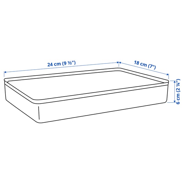 HARVMATTA box with compartments, dark grey-beige, 24x18x6 cm