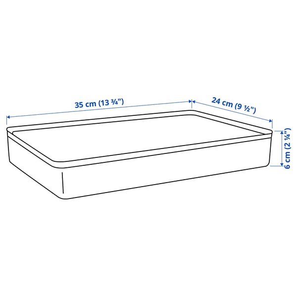 HARVMATTA - Box with lid, anthracite, 24x35x6 cm