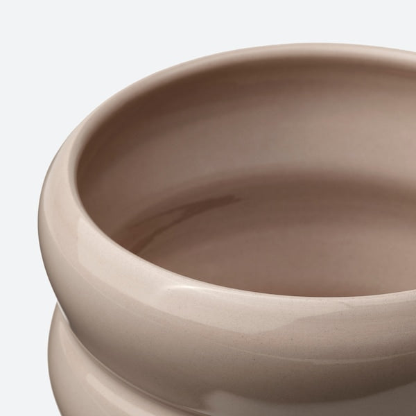 HASSELBUKETT - Plant pot, in/outdoor/beige, 12 cm