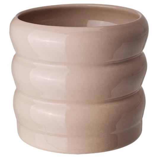 HASSELBUKETT - Plant pot, in/outdoor/beige, 12 cm