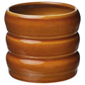 HASSELBUKETT plant pot, in/outdoor/brown-yellow, 12 cm