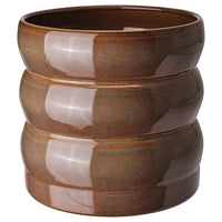 HASSELBUKETT plant pot, in/outdoor/green/brown, 15 cm