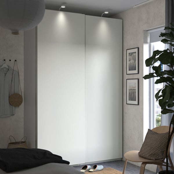 HASVIK pair of sliding doors, white, 150x236 cm