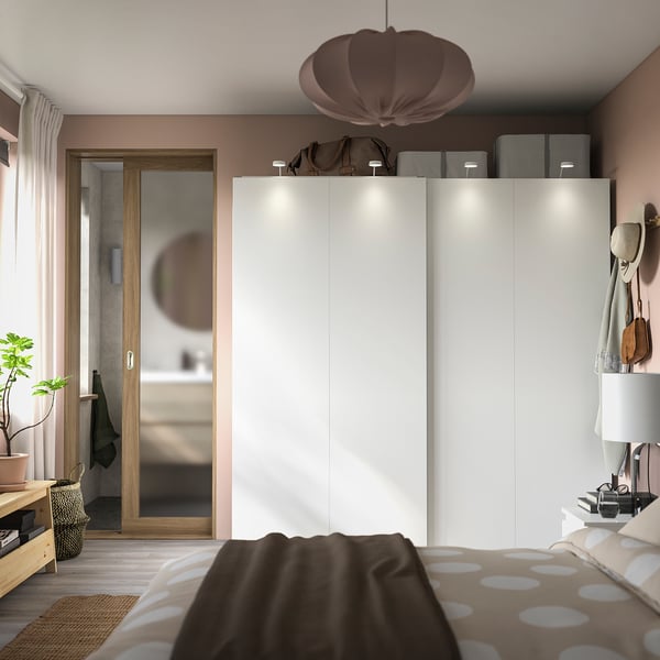 HASVIK pair of sliding doors, white, 200x201 cm