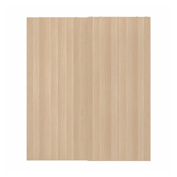 HASVIK - HASVIK Pair of sliding doors, white stained oak effect, 200x236 cm