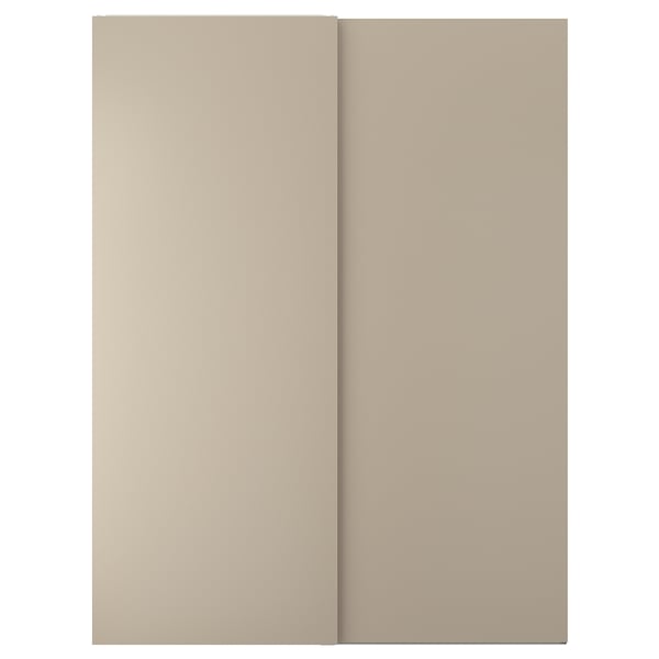HASVIK - HASVIK Pair of sliding doors, grey-beige, 150x201 cm