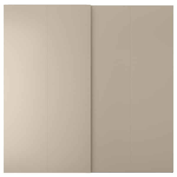 HASVIK pair of sliding doors, grey-beige, 200x201 cm