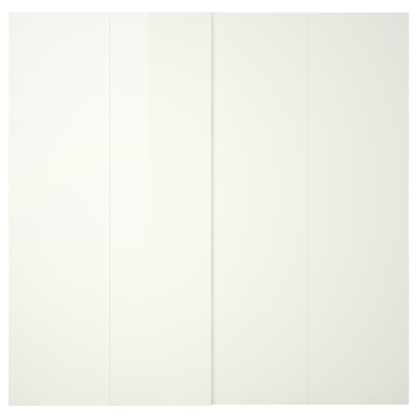 HASVIK pair of sliding doors, high-gloss white, 200x236 cm