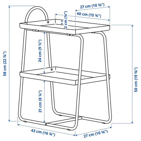HATTÅSEN bedside table/shelf unit, black