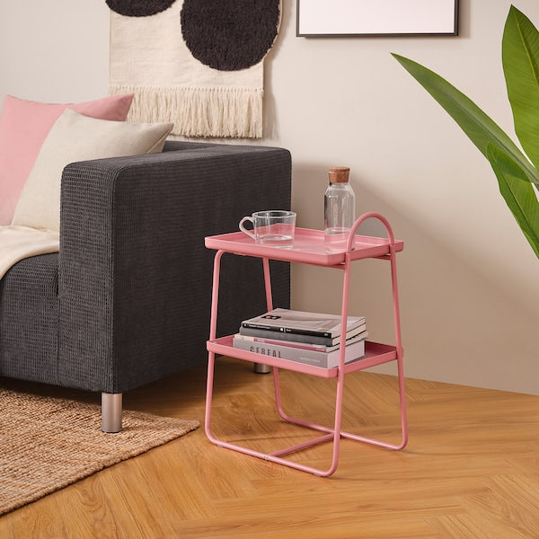 HATTÅSEN - Bedside table/shelf unit, pink