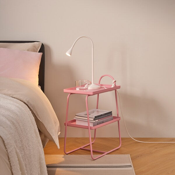 HATTÅSEN - Bedside table/shelf unit, pink