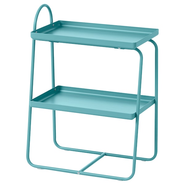 HATTÅSEN - Bedside table/shelf unit, blue-turquoise