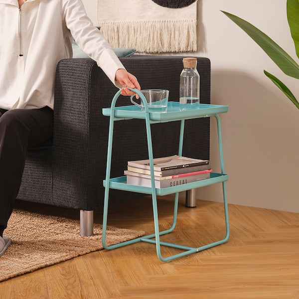 HATTÅSEN - Bedside table/shelf unit, blue-turquoise