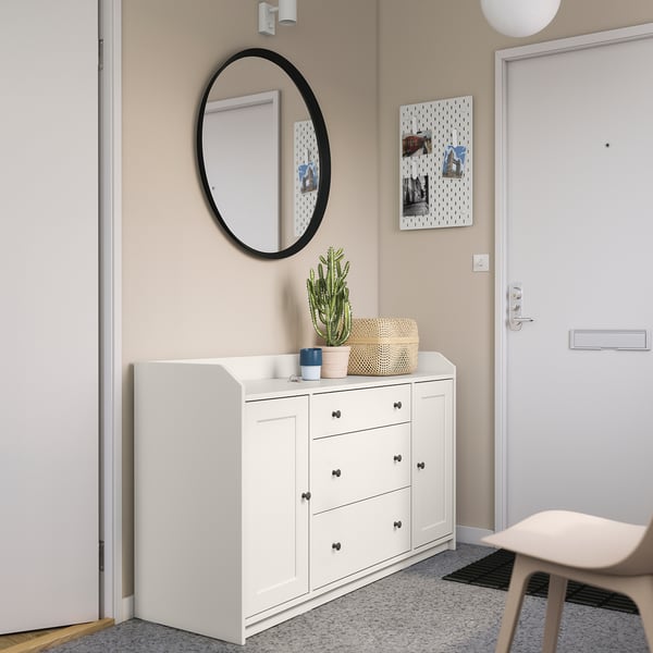 HAUGA sideboard, white, 140x84 cm