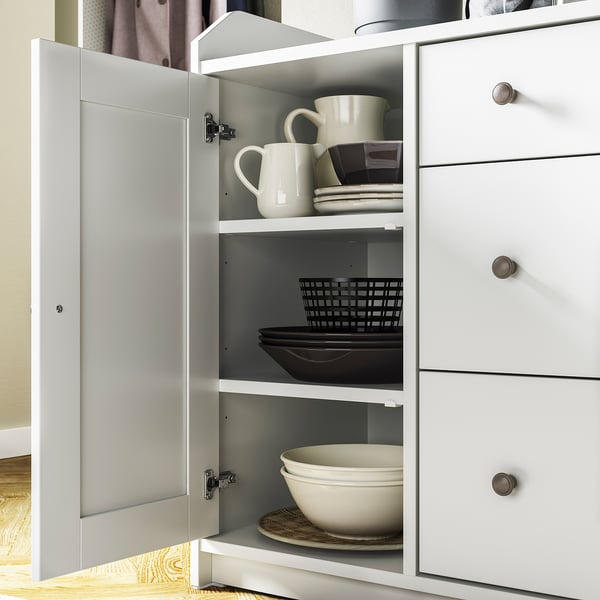 HAUGA sideboard, white, 140x84 cm