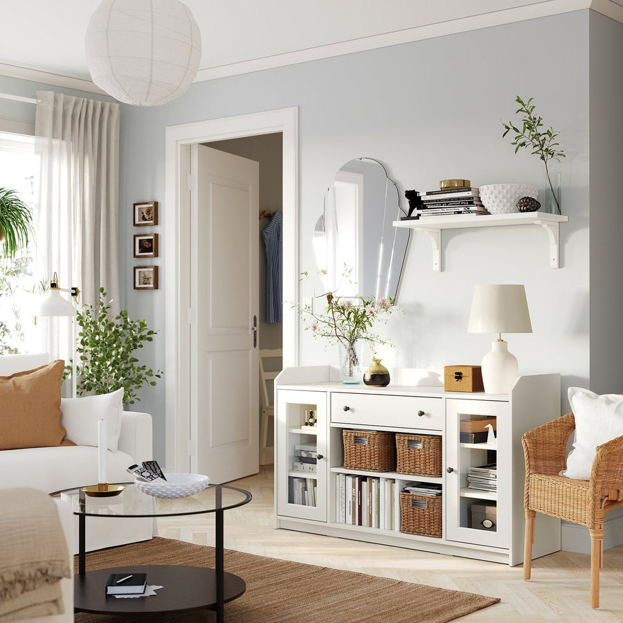 HAUGA sideboard, white, 140x46x84 cm