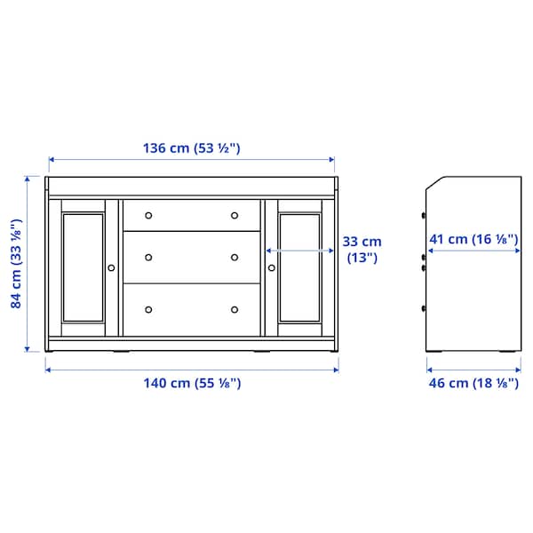 Ikea HAUGA - Sideboard, grey, 140x84 cm