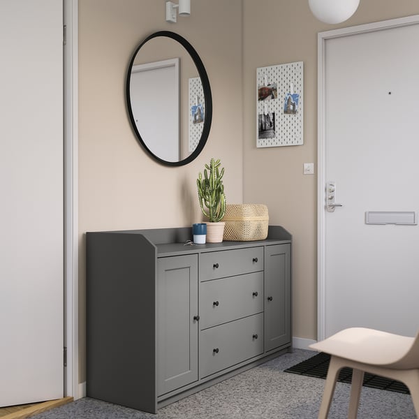HAUGA sideboard, grey, 140x84 cm