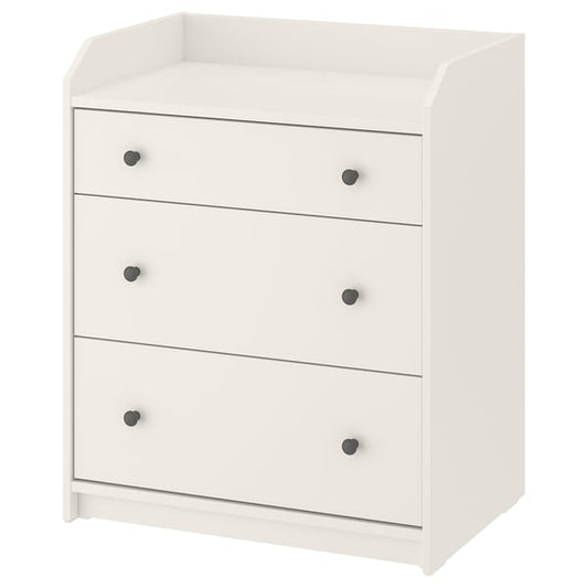 HAUGA chest of drawers with 3 drawers, white, 70x46x84 cm