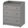 HAUGA chest of 3 drawers, grey, 70x46x84 cm