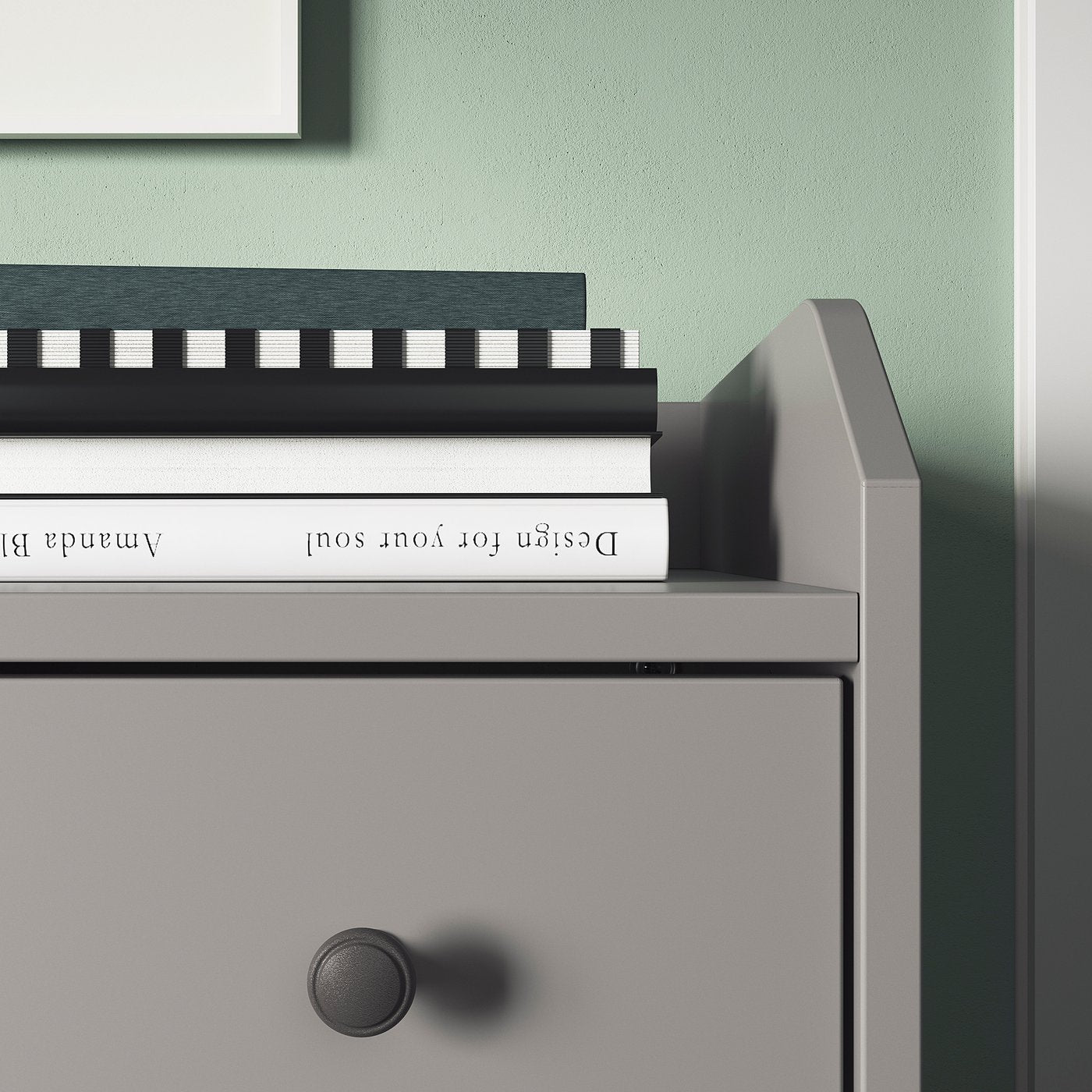 HAUGA chest of 3 drawers, grey, 70x46x84 cm
