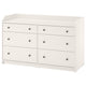 HAUGA chest of 6 drawers, white, 138x46x84 cm