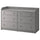 HAUGA chest of 6 drawers, grey, 138x46x84 cm