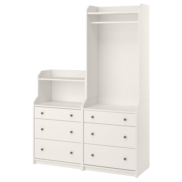 HAUGA furniture combination, white, 140x199 cm