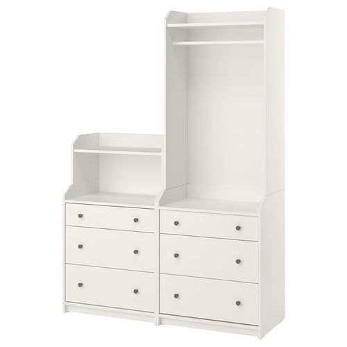 HAUGA storage combination, white, 140x199 cm