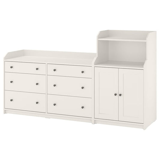 HAUGA furniture combination, white, 208x116 cm