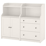 HAUGA storage combination, white, 139x46x116 cm