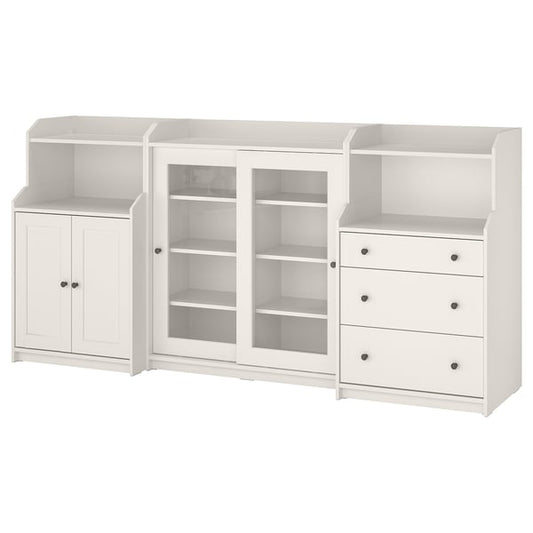 HAUGA furniture combination, white, 244x46x116 cm