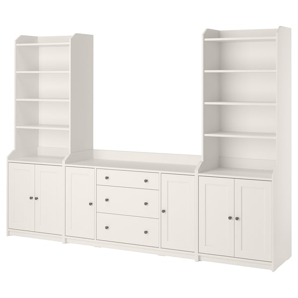 HAUGA storage combination, white, 279x46x199 cm