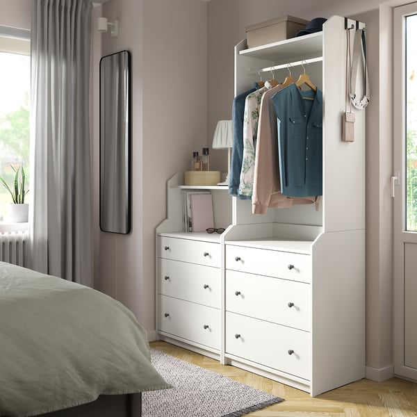 HAUGA storage combination, white, 140x199 cm