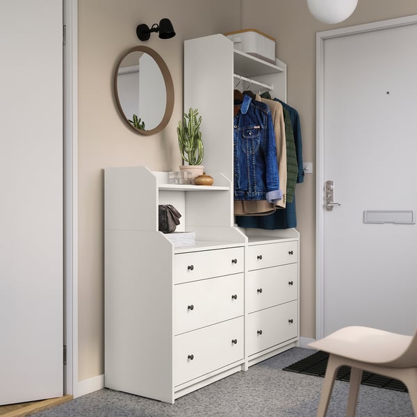 HAUGA storage combination, white, 140x199 cm